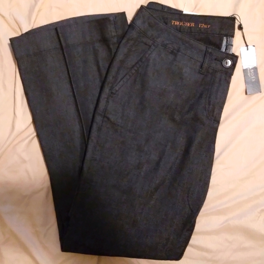 Talbot's petite wide leg trouser pant in black